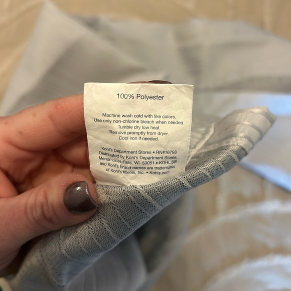 White Striped Curtain Panel with Grommets.  63L x 40W. Set of 2 - Picture 5 of 6